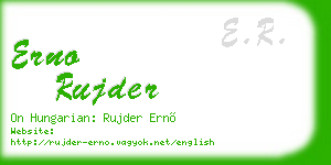 erno rujder business card